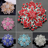 Ayyufe Women Elegant Brooch Pin Charming Anti-rust Silver Plated Rhinestone Round Blossom Flower Breastpin for Dating Party Banquet Clothing Decoration