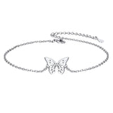 ChicSilver Butterfly Anklet for Women Girls S925 Sterling Silver Anklet Bracelet Charming Dainty Foot Jewelry for Summer Beach Party