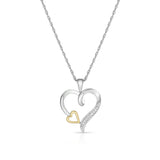 NATALIA DRAKE 10K Yellow Gold and Silver Diamond Heart Necklace for Women (Color HI / Clarity I2)