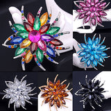 NUZYZ Wedding Bridal Large Flower Rhinestone Lady Scarf Brooch Pin Jewelry Decor