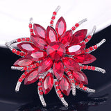 NUZYZ Wedding Bridal Large Flower Rhinestone Lady Scarf Brooch Pin Jewelry Decor