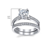 Metal Masters Women's 1.25 Ct Wedding Engagement Ring Set Sterling Silver 925 Round Cubic Zirconia