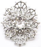 Belagio Rhinestone Metal Brooch, Oval, Silver- Sewing Fasteners