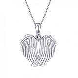 Clearance! SDJMa Angel Wings Necklace 925 Sterling Silver Guardian Angel Wings Pendant Birthstone Necklace for Women Jewelry Gifts