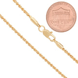 2mm 14k Yellow Gold Plated Twisted Rope Choker Chain Necklace, 18 inches + Gift Box