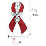 Bling Jewelry Alcohol Drug Abuse, Aids, COVID-19 Awareness Red Ribbon Pin Brooch