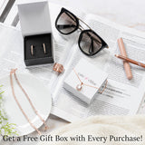 Cate & Chloe Zara 18k Rose Gold Plated Necklace with Solitaire Round Cut Crystal, Necklace for Women