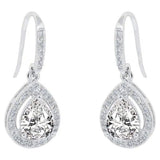 Cate & Chloe Isabel 18k White Gold Plated Silver Crystal Earrings | Women's Drop Dangle Teardrop Earrings