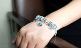 Falari Birthstone Bracelet Multi-Color Charm Beads Silvertone