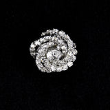 Belagio Rhinestone Metal Shank Button, Swirl Design, Silver- Sewing Fasteners